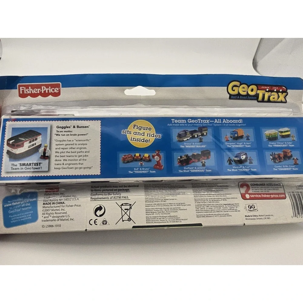 GeoTrax Googles & Bunsen The Smartest Team Push Train w/Lights & Sound‎ New nip